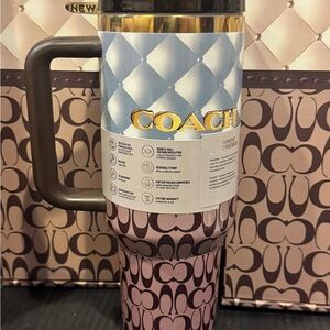 Coach x Stanley Quencher Tumbler in Brown and Gold